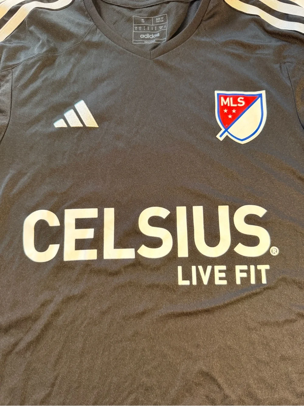 adidas MLS Celsius Training Jersey Black Size Small EUC